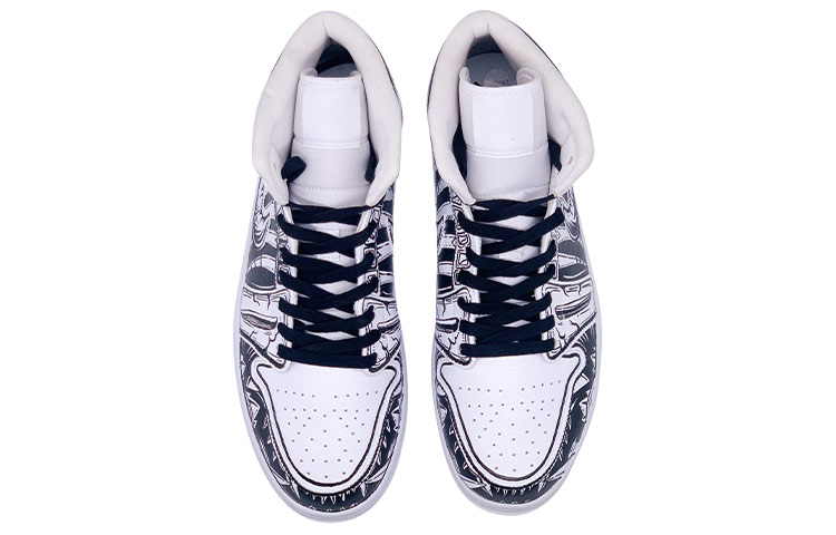 Shop 【カスタムシューズ】エアジョーダン1ミッド「ダークマンガファング」 554724-129(TeamD-二次元暗黑獠牙)