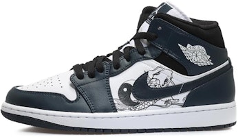 【定制鞋款】Air Jordan 1 Mid '深青-黑白蓝' 554724-411(Team10-锦鲤太极靛青QD) Buy 【定制鞋款】Air Jordan 1 Mid '深青-黑白蓝' 554724-411(Team10-锦鲤太极靛青QD)