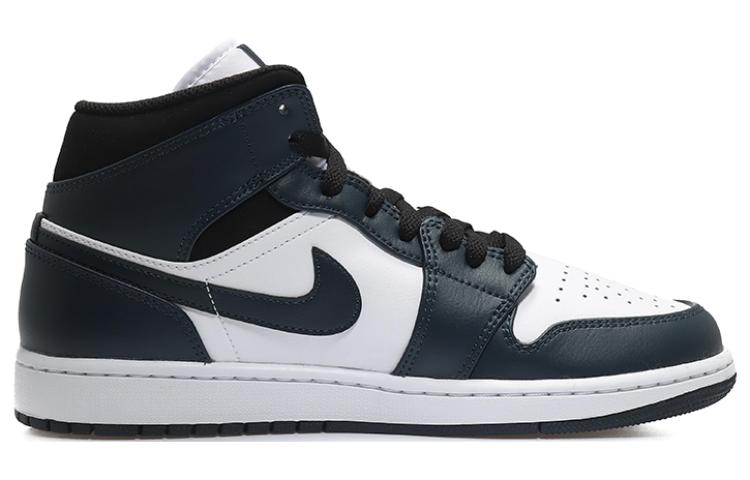 Order [Kasur Kasut] Air Jordan 1 Mid 'Teal Gelap - Hitam Putih Biru' 554724-411(Team10-锦鲤太极靛青QD)