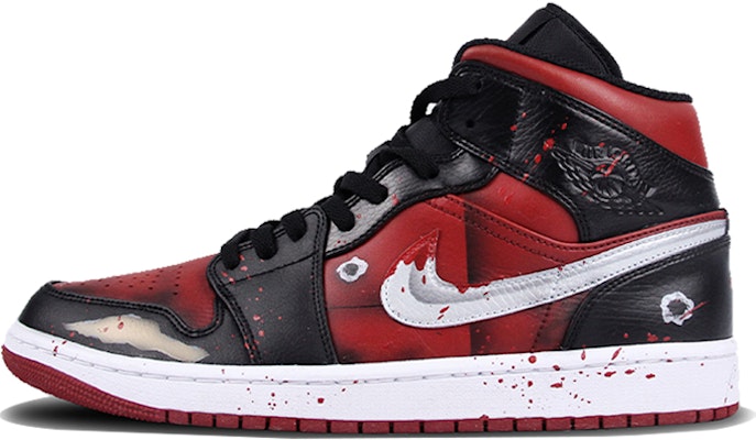 【定製球鞋】 Jordan Air Jordan 1 Mid 超級英雄 死侍 中幫 復古籃球鞋 男款 黑紅 Buy 【定製球鞋】 Jordan Air Jordan 1 Mid 超級英雄 死侍 中幫 復古籃球鞋 男款 黑紅