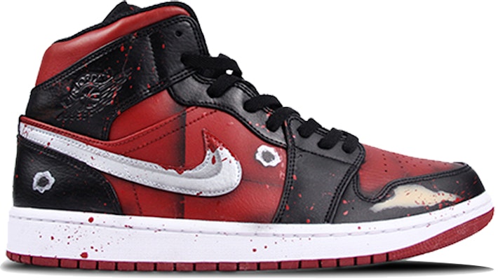 【定製球鞋】 Jordan Air Jordan 1 Mid 超級英雄 死侍 中幫 復古籃球鞋 男款 黑紅 Order 【定製球鞋】 Jordan Air Jordan 1 Mid 超級英雄 死侍 中幫 復古籃球鞋 男款 黑紅