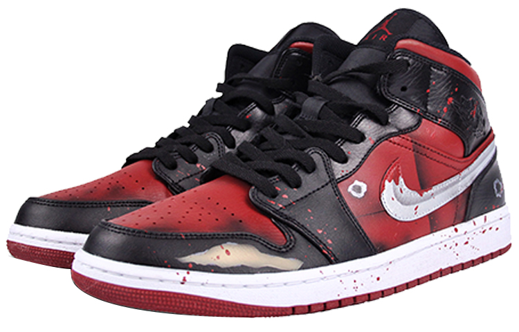 Lookbook [定制鞋] Air Jordan 1 Mid '死侍' 554724-074(TeamJ-超级英雄男款死侍)