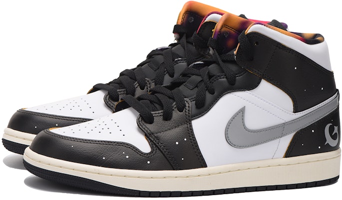 【訂製球鞋】 Jordan Air Jordan 1 Mid 解構 街頭 高筒 滑板鞋 男款 黑灰 Lookbook 【訂製球鞋】 Jordan Air Jordan 1 Mid 解構 街頭 高筒 滑板鞋 男款 黑灰