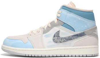 【訂製籃球鞋】Jordan Air Jordan 1 Mid 火心 破壞風牛仔鉤子 復古 解構 減震 中筒 復古籃球鞋 男款 藍灰色 Buy 【訂製籃球鞋】Jordan Air Jordan 1 Mid 火心 破壞風牛仔鉤子 復古 解構 減震 中筒 復古籃球鞋 男款 藍灰色