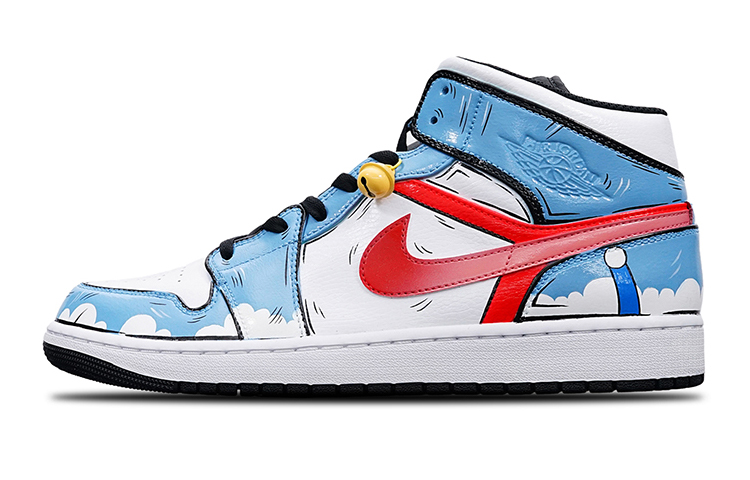 Buy [Sepatu Custom] Air Jordan 1 Mid 'Ding Dong Anime Biru' 554725-132(Teamone-女款叮当)