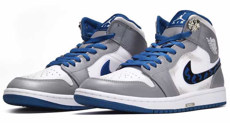 Zapatillas Personalizadas Air Jordan 1 Mid 'Dólar Azul Blanco Gris' DQ8426-014(TeamE-男款金钱符号蓝白灰) Lookbook Zapatillas Personalizadas Air Jordan 1 Mid 'Dólar Azul Blanco Gris' DQ8426-014(TeamE-男款金钱符号蓝白灰)