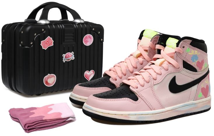 custom-shoes-air-jordan-1-mid-dopamine-graffiti-love-distressed