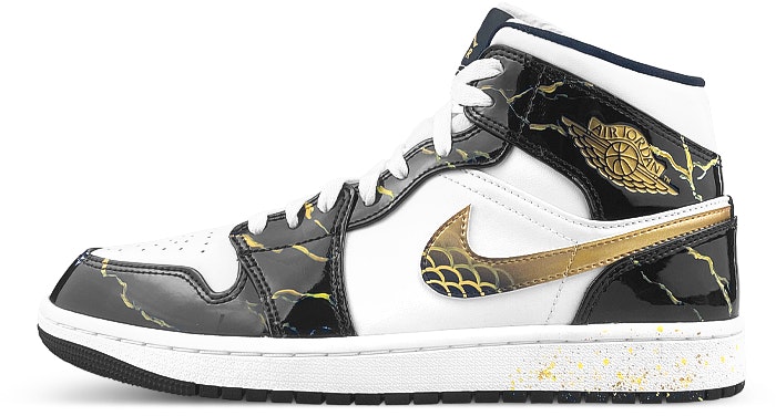 custom-shoes-air-jordan-1-mid-dragon-year-cny-black-white-gold