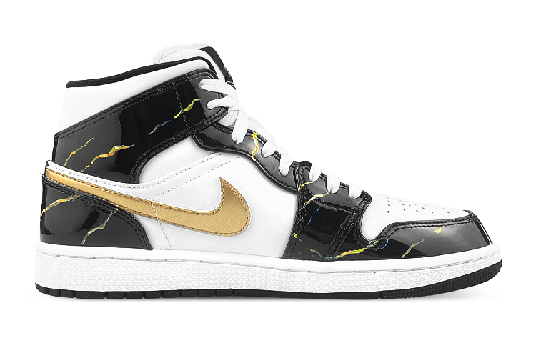 Order [定制鞋款] Air Jordan 1 Mid “龙年 CNY 黑白金” 852542-007(Team116-男AJ黑金龙纹)