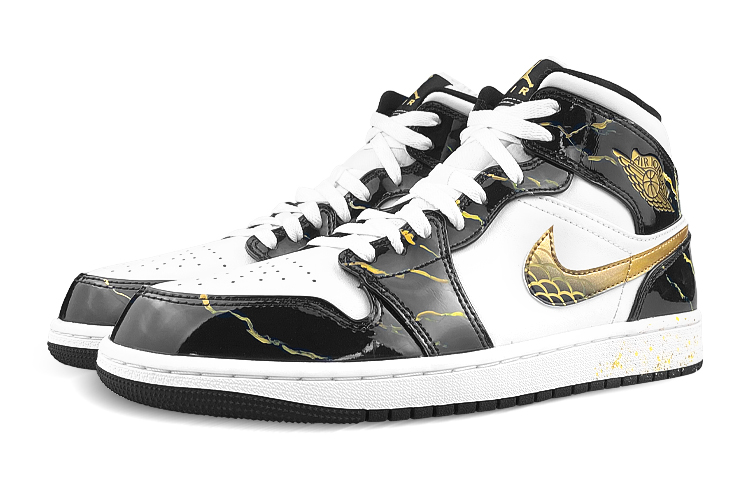 Lookbook [定制鞋款] Air Jordan 1 Mid “龙年 CNY 黑白金” 852542-007(Team116-男AJ黑金龙纹)