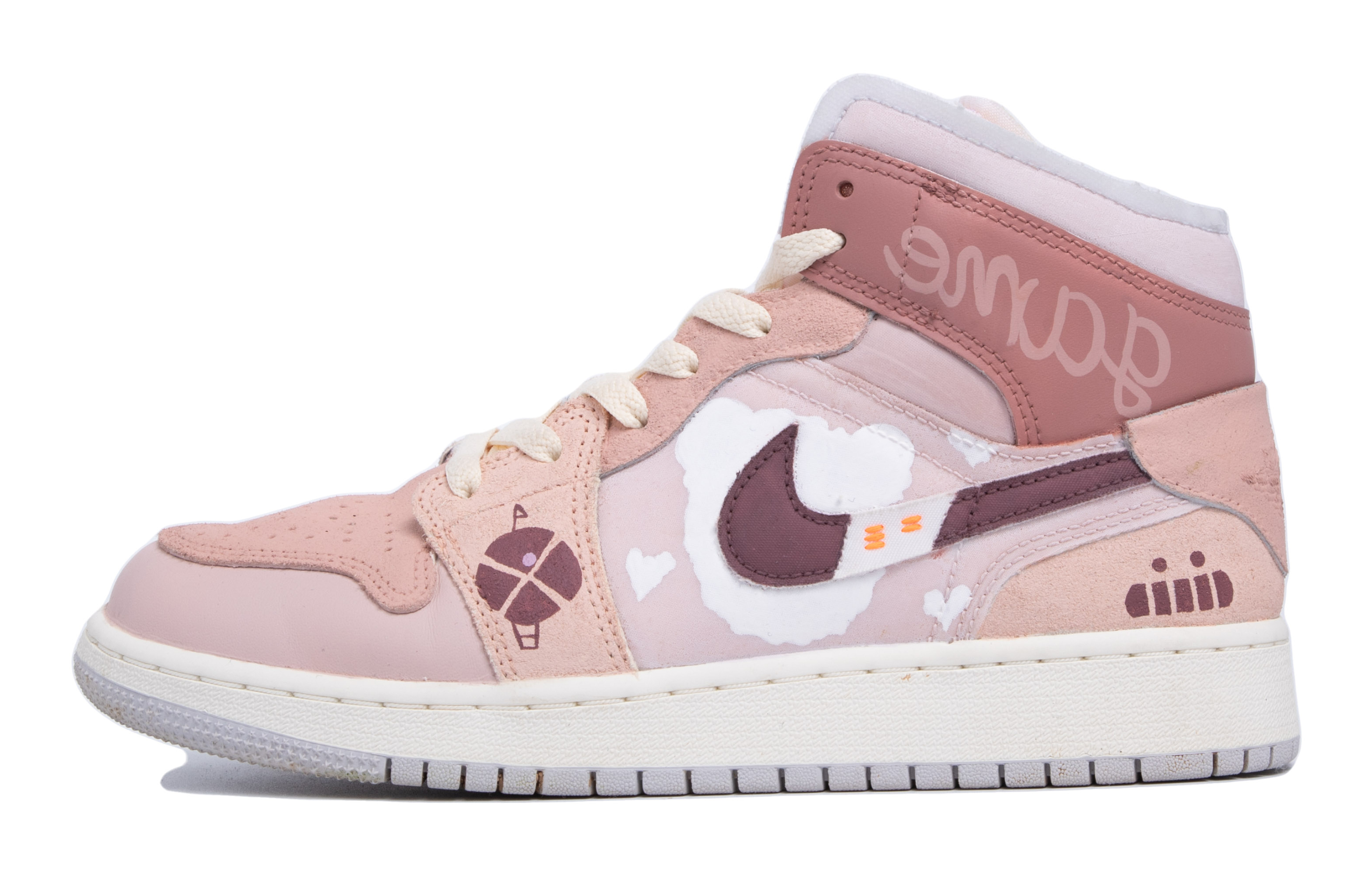Buy 【カスタムシューズ】エアジョーダン1ミッド 'Dream Bear - ピンクホワイト' DQ3726-100(TeamM-女款梦幻小熊粉白)