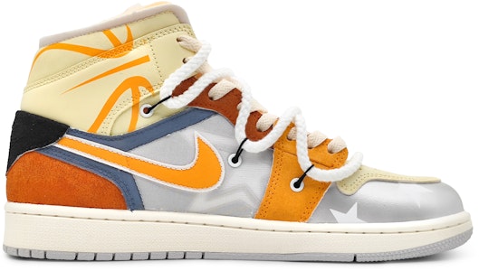 에어 조던 1 미드 '화려한 은빛 오렌지' (커스텀 슈즈) DM9652-100(Team16-男款篮球火解构橙) Order 에어 조던 1 미드 '화려한 은빛 오렌지' (커스텀 슈즈) DM9652-100(Team16-男款篮球火解构橙)