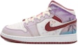 Order 【定制球鞋】Jordan Air Jordan 1 Mid OKHR 煙花 漸變 暈染 椰樹 手繪噴繪 中幫 復古籃球鞋 GS 藍紫