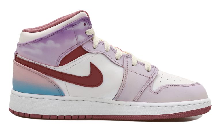 Lookbook [Sepatu Kustom] Air Jordan 1 Mid 'Fireworks Gradient Fade Palm Tree Dilukis Tangan' DQ8423-616(Team拾玖-烟花椰树S-BOX)