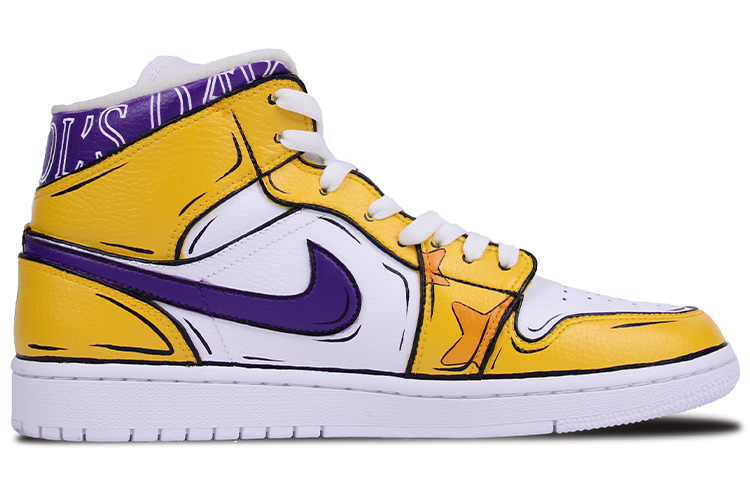 Lookbook 【定制鞋款】Air Jordan 1 Mid “愚人节紫金色” 554724-130(TeamJ-愚人节男款紫黄)