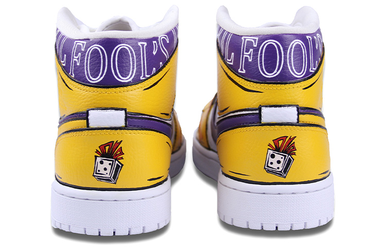 Purchase 【定制鞋款】Air Jordan 1 Mid “愚人节紫金色” 554724-130(TeamJ-愚人节男款紫黄)