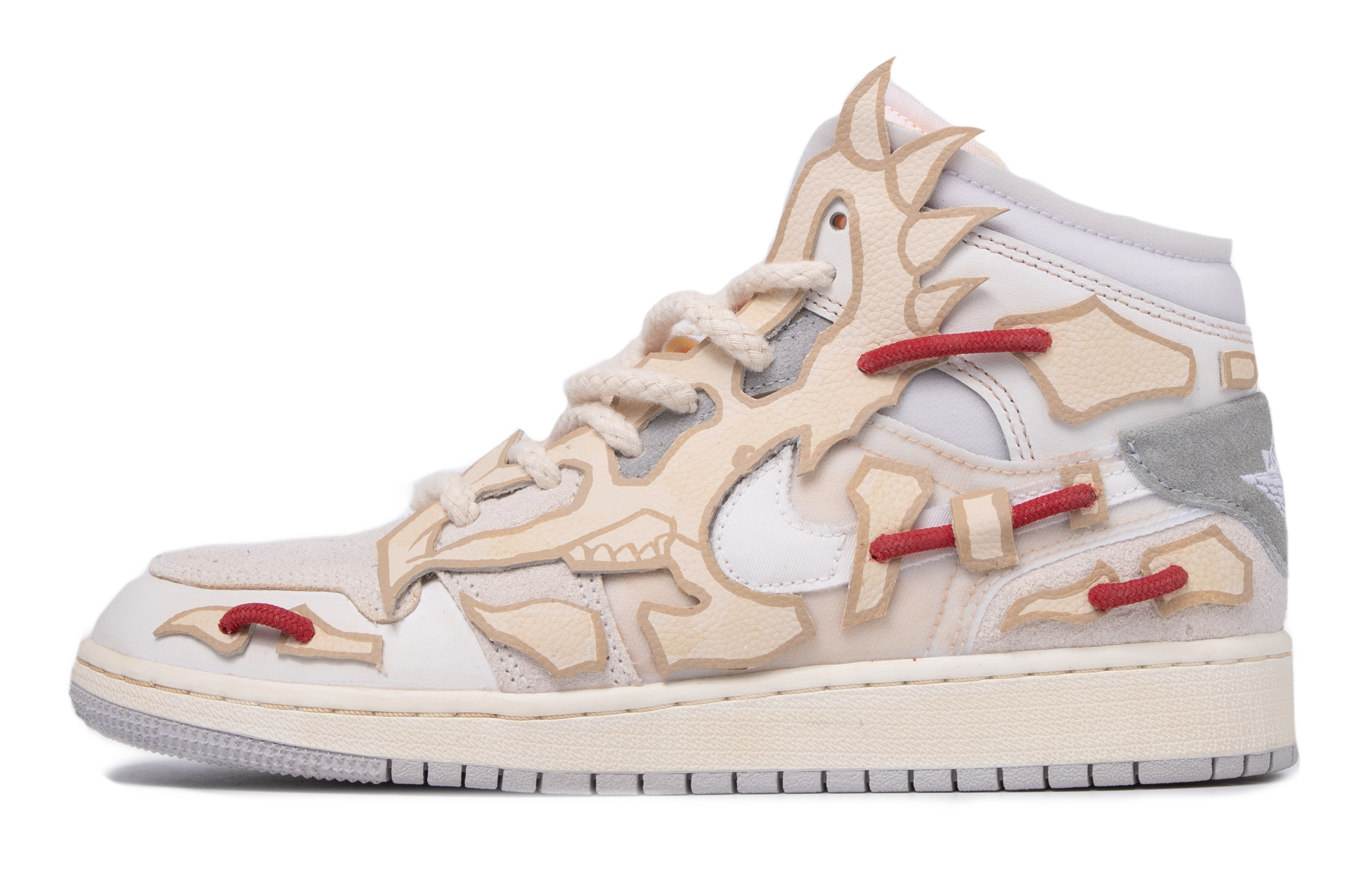 Buy [Zapatos Personalizados] Air Jordan 1 Mid 'Fósil Triceratops' DQ3726-100(TeamM-女款骸骨三角龙)