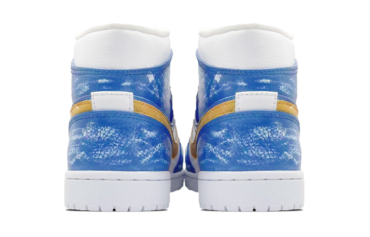 Shop [カスタムシューズ] エア ジョーダン 1 ミッド 'フリーブレスグラフィティ - エコテーマ' 554724-130(TeamE-男款环保主题自由呼吸)