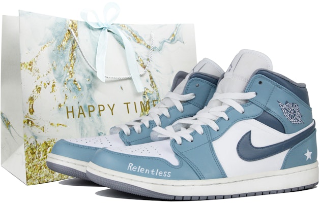 【定製球鞋】 Jordan Air Jordan 1 Mid 小清新 孔雀綠 中幫 復古籃球鞋 男款 綠白 Buy 【定製球鞋】 Jordan Air Jordan 1 Mid 小清新 孔雀綠 中幫 復古籃球鞋 男款 綠白