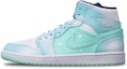 Order 【定製球鞋】 Jordan Air Jordan 1 Mid 冰雪奇緣融雪雪花 噴繪 聖誕主題 限量鞋盒 中幫 復古籃球鞋 男款 藍白