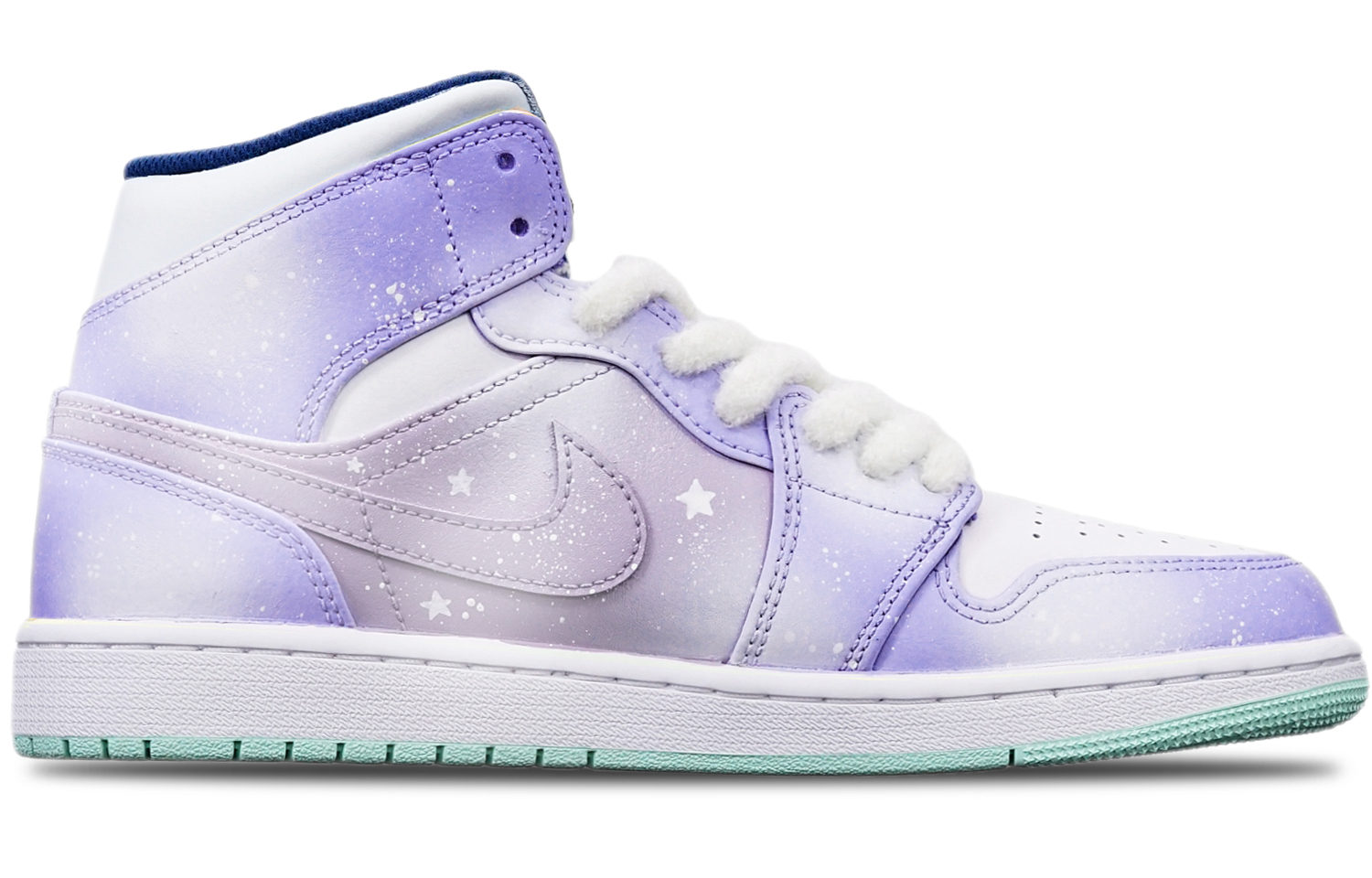 Lookbook 커스텀 에어 조던 1 미드 '겨울 눈꽃 보라' (55 characters) 554724-413(TeamT-星黛露紫雪花S-BOX)