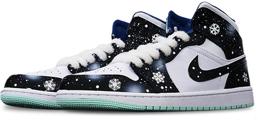 에어 조던 1 미드 '눈꽃 크리스마스' (블랙/화이트) 554724-413(TeamT-圣诞黑白雪花S-BOX) Shop 에어 조던 1 미드 '눈꽃 크리스마스' (블랙/화이트) 554724-413(TeamT-圣诞黑白雪花S-BOX)