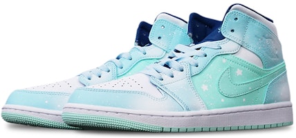 【定製球鞋】 Jordan Air Jordan 1 Mid 冰雪奇緣融雪雪花 噴繪 聖誕主題 限量鞋盒 中幫 復古籃球鞋 男款 藍白 Shop 【定製球鞋】 Jordan Air Jordan 1 Mid 冰雪奇緣融雪雪花 噴繪 聖誕主題 限量鞋盒 中幫 復古籃球鞋 男款 藍白