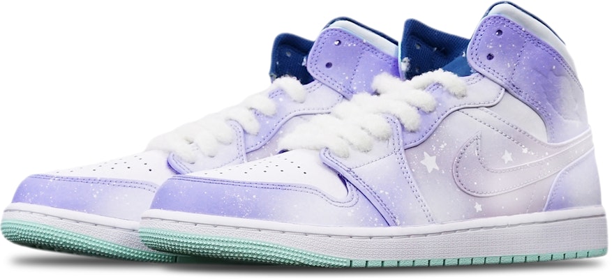 【訂製球鞋】 Jordan Air Jordan 1 Mid 冰雪奇緣融雪雪花 噴繪 聖誕主題 限量鞋盒 復古籃球鞋 男款 紫白 Shop 【訂製球鞋】 Jordan Air Jordan 1 Mid 冰雪奇緣融雪雪花 噴繪 聖誕主題 限量鞋盒 復古籃球鞋 男款 紫白