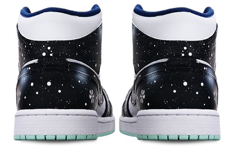 Purchase 에어 조던 1 미드 '눈꽃 크리스마스' (블랙/화이트) 554724-413(TeamT-圣诞黑白雪花S-BOX)