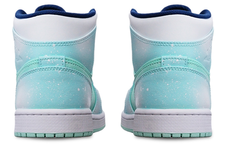 Purchase 【定製球鞋】 Jordan Air Jordan 1 Mid 冰雪奇緣融雪雪花 噴繪 聖誕主題 限量鞋盒 中幫 復古籃球鞋 男款 藍白