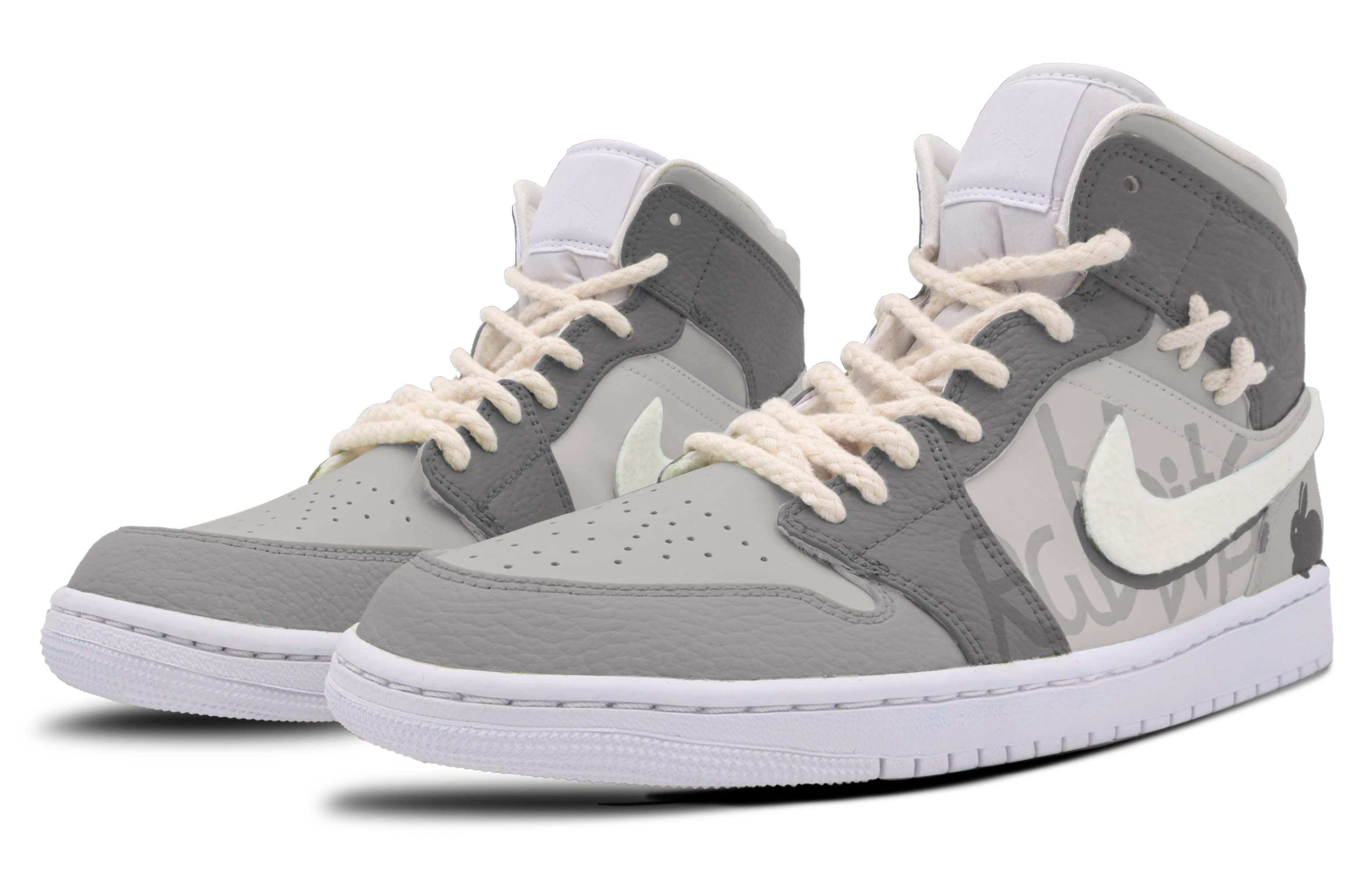 Lookbook [定制鞋款] Air Jordan 1 Mid '温柔雪涌 - 甜心灰' 554725-130(Team53-女款细雪飞舞)