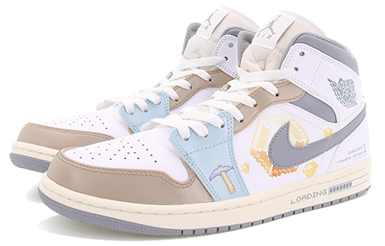 Lookbook 에어 조던 1 미드 '골든 마이너' (커스텀) 554724-135(Team10-挖矿人上人）