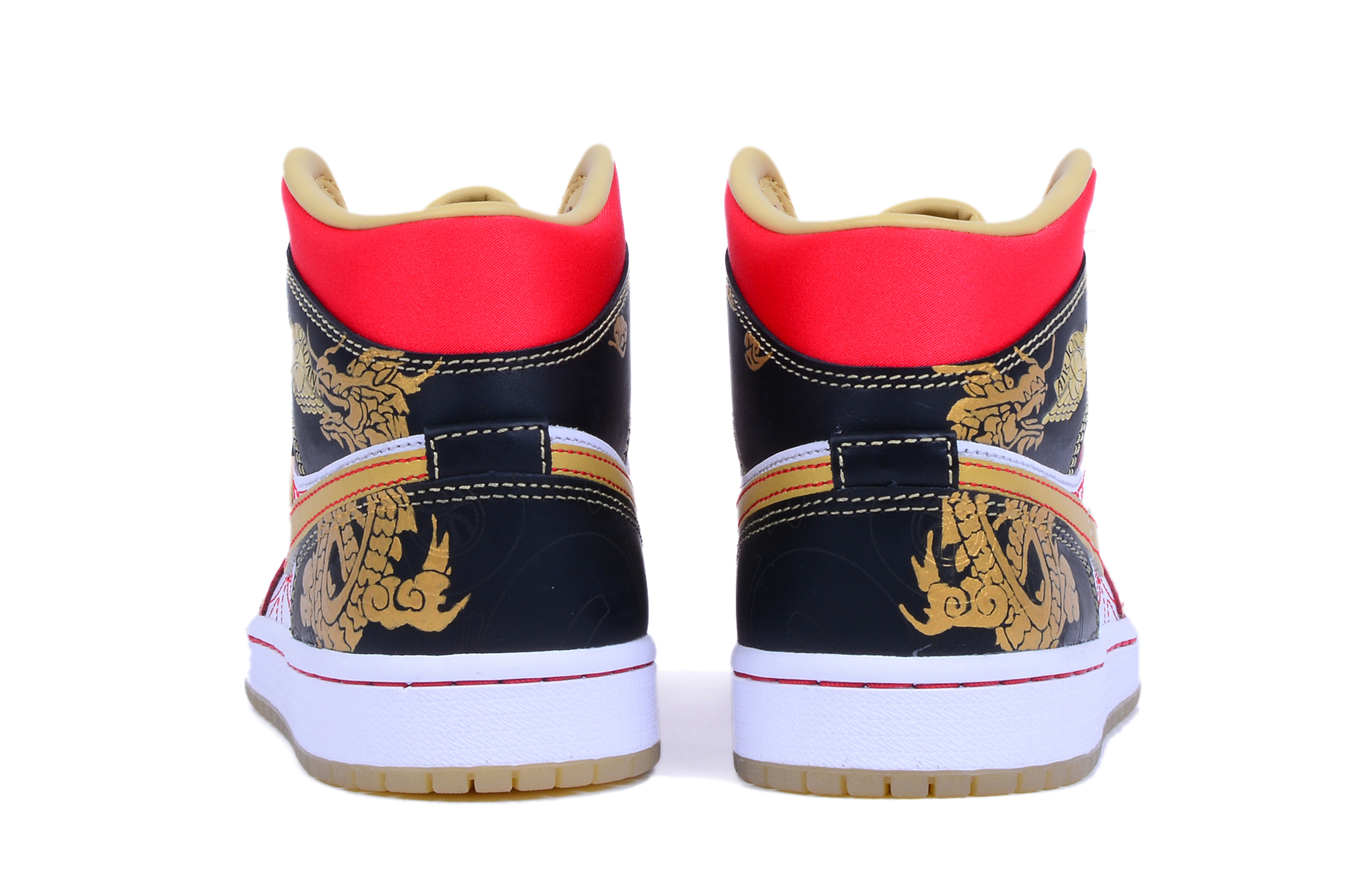 Shop [Sepatu Kustom] Air Jordan 1 Mid 'Good Marriage Kotak Spesial' DV0576-176(Team42-良缘男款红金S-BOX)