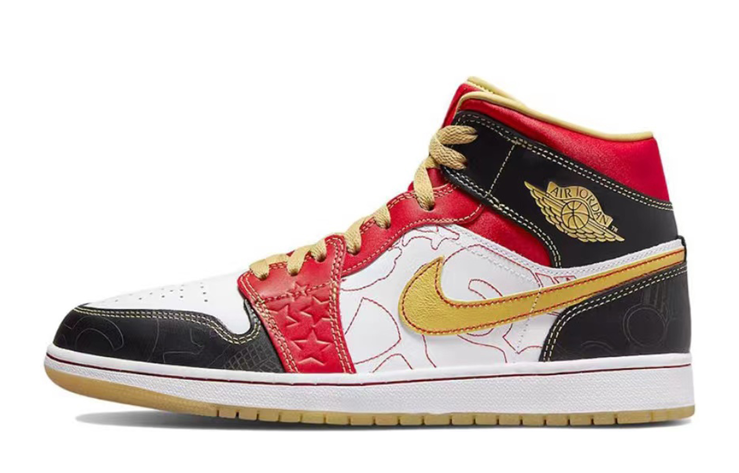 Details for [Sepatu Kustom] Air Jordan 1 Mid 'Good Marriage Kotak Spesial' DV0576-176(Team42-良缘男款红金S-BOX)