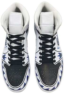 【訂製球鞋】 Jordan Air Jordan 1 Mid 白色 漸變火焰 手繪彩繪 中幫 復古籃球鞋 男款 白藍黑 Shop 【訂製球鞋】 Jordan Air Jordan 1 Mid 白色 漸變火焰 手繪彩繪 中幫 復古籃球鞋 男款 白藍黑