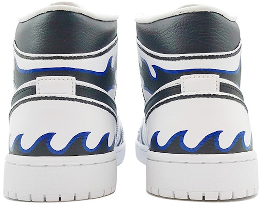 【訂製球鞋】 Jordan Air Jordan 1 Mid 白色 漸變火焰 手繪彩繪 中幫 復古籃球鞋 男款 白藍黑 Purchase 【訂製球鞋】 Jordan Air Jordan 1 Mid 白色 漸變火焰 手繪彩繪 中幫 復古籃球鞋 男款 白藍黑