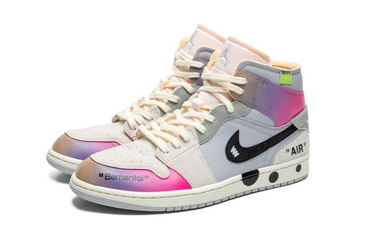 Lookbook 커스텀 에어 조던 1 미드 '그레이핑크 그라데이션' DM9652-100(TeamB-男款解构灰红)