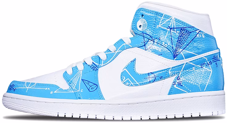 【定製球鞋】 Jordan Air Jordan 1 Mid 畢業季主題定製 數學公式 另類塗鴉卡通 中幫 籃球鞋 男款 北卡藍 Buy 【定製球鞋】 Jordan Air Jordan 1 Mid 畢業季主題定製 數學公式 另類塗鴉卡通 中幫 籃球鞋 男款 北卡藍