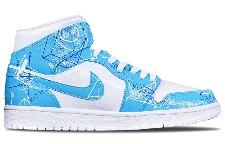 Order [カスタムシューズ] エアジョーダン1ミッド '卒業 マス 数学 グラフィティ' 554724-130(TeamT-毕业季男款数学公式)