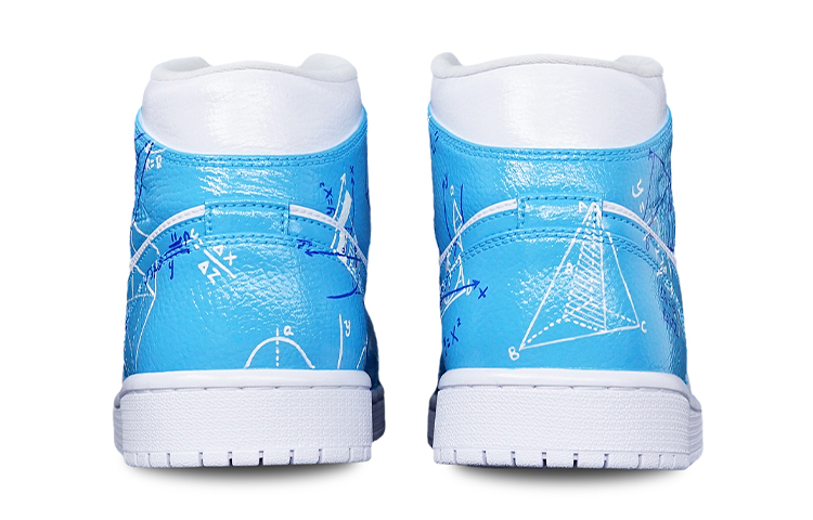 Shop [カスタムシューズ] エアジョーダン1ミッド '卒業 マス 数学 グラフィティ' 554724-130(TeamT-毕业季男款数学公式)