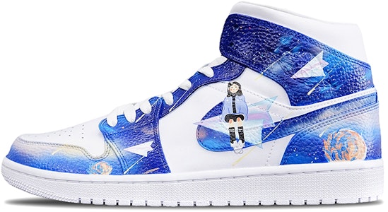 【定制球鞋】Jordan Air Jordan 1 Mid 畢業季主題定制 紙飛機 浪漫小清新卡通 中幫 復古籃球鞋 男款 漸變皇家藍 Buy 【定制球鞋】Jordan Air Jordan 1 Mid 畢業季主題定制 紙飛機 浪漫小清新卡通 中幫 復古籃球鞋 男款 漸變皇家藍