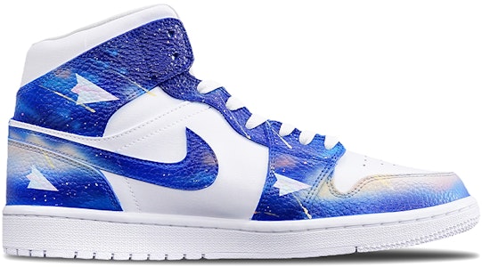 【定制球鞋】Jordan Air Jordan 1 Mid 畢業季主題定制 紙飛機 浪漫小清新卡通 中幫 復古籃球鞋 男款 漸變皇家藍 Order 【定制球鞋】Jordan Air Jordan 1 Mid 畢業季主題定制 紙飛機 浪漫小清新卡通 中幫 復古籃球鞋 男款 漸變皇家藍