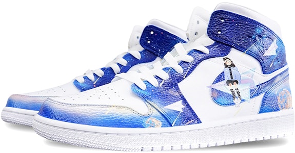 【定制球鞋】Jordan Air Jordan 1 Mid 畢業季主題定制 紙飛機 浪漫小清新卡通 中幫 復古籃球鞋 男款 漸變皇家藍 Lookbook 【定制球鞋】Jordan Air Jordan 1 Mid 畢業季主題定制 紙飛機 浪漫小清新卡通 中幫 復古籃球鞋 男款 漸變皇家藍