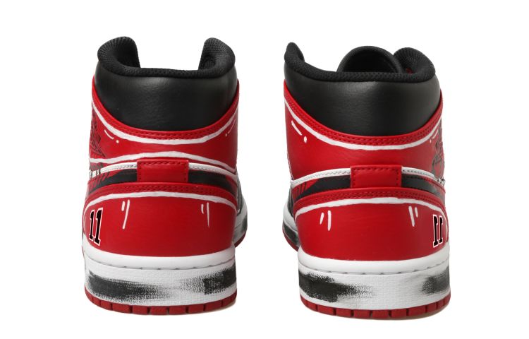 Purchase [定制鞋] Air Jordan 1 Mid '涂鸦动漫黑红' 554724-074(Team拾玖-流川枫S-BOX)