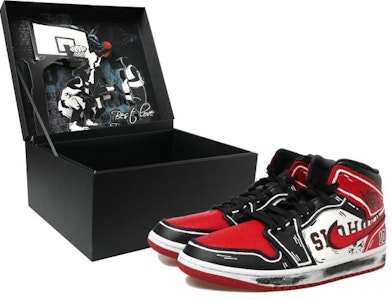 【定制球鞋】 Jordan Air Jordan 1 Mid OKHR 熱血青春系列 塗鴉 10號 中幫 復古籃球鞋 男款 黑紅 Buy 【定制球鞋】 Jordan Air Jordan 1 Mid OKHR 熱血青春系列 塗鴉 10號 中幫 復古籃球鞋 男款 黑紅