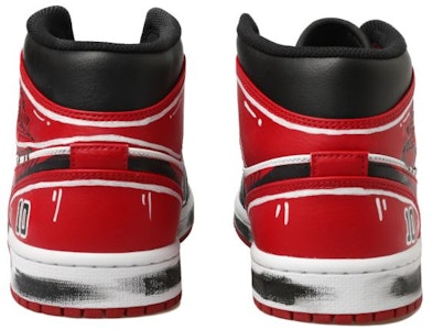 【定制球鞋】 Jordan Air Jordan 1 Mid OKHR 熱血青春系列 塗鴉 10號 中幫 復古籃球鞋 男款 黑紅 Purchase 【定制球鞋】 Jordan Air Jordan 1 Mid OKHR 熱血青春系列 塗鴉 10號 中幫 復古籃球鞋 男款 黑紅