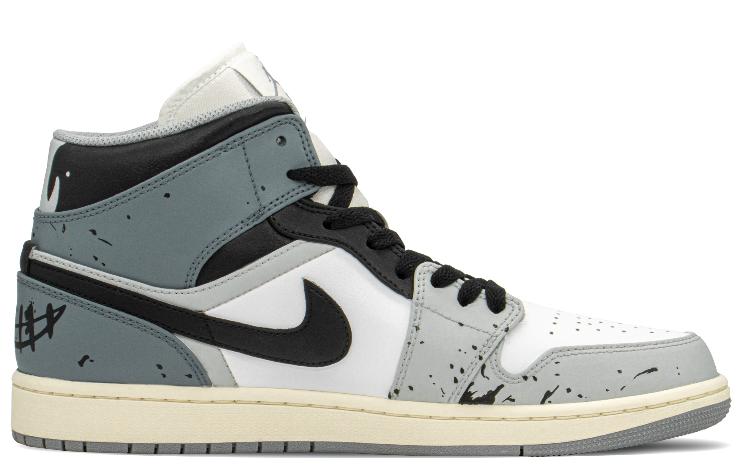 Order 커스텀 에어 조던 1 미드 '스마일 악마 회파' 554724-135(TeamA-AJ涂鸦恶魔)