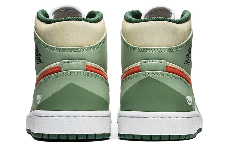 Shop 【定制鞋款】Air Jordan 1 Mid '涂鸦浅绿-红色' 554724-371(Team22-男款涂鸦红绿A-BOX)