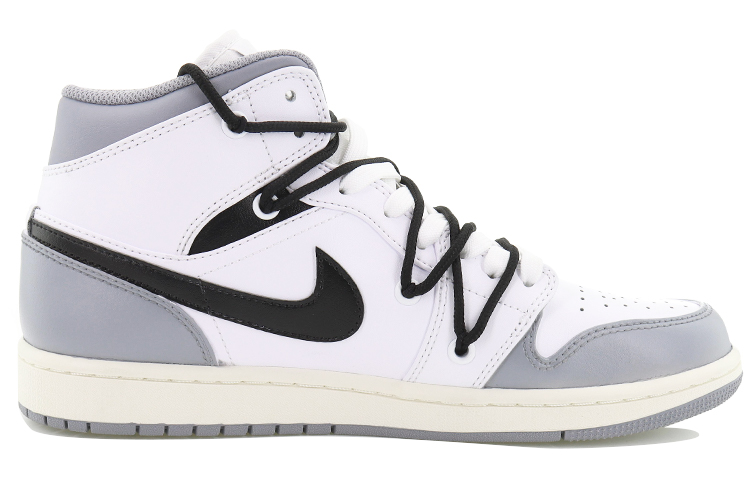 Order 【訂製球鞋】 Jordan Air Jordan 1 Mid 潮流塗鴉 方向感 人生牽引 氧化中底 潮流 防滑耐磨 中幫 復古籃球鞋 男款 白灰