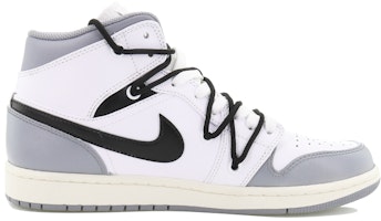 【訂製球鞋】 Jordan Air Jordan 1 Mid 潮流塗鴉 方向感 人生牽引 氧化中底 潮流 防滑耐磨 中幫 復古籃球鞋 男款 白灰 Order 【訂製球鞋】 Jordan Air Jordan 1 Mid 潮流塗鴉 方向感 人生牽引 氧化中底 潮流 防滑耐磨 中幫 復古籃球鞋 男款 白灰